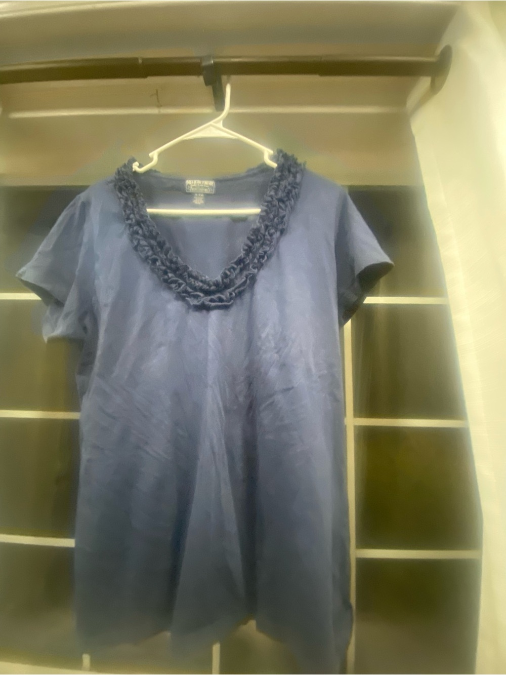 Ralph Lauren Navy Short-Sleeve Ruffle-Trim Tunic